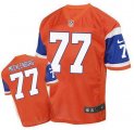 Wholesale Cheap Nike Broncos #77 Karl Mecklenburg Orange Men's Stitched NFL Elite Throwback Jersey
