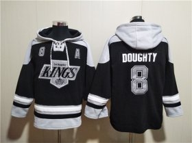 Cheap Men\'s Los Angeles Kings #8 Drew Doughty Black Ageless Must-Have Lace-Up Pullover Hoodie
