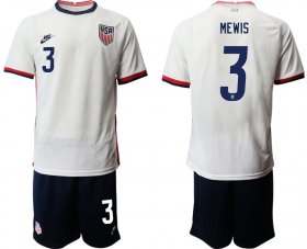 Wholesale Cheap Men 2020-2021 Season National team United States home white 3 Soccer Jersey