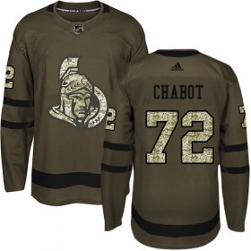 Wholesale Cheap Adidas Senators #72 Thomas Chabot Green Salute to Service Stitched Youth NHL Jersey