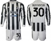 Wholesale Cheap Men 2021-2022 Club Juventus home white Long Sleeve 30 Adidas Soccer Jersey
