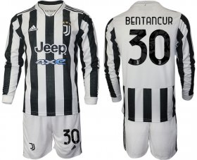 Wholesale Cheap Men 2021-2022 Club Juventus home white Long Sleeve 30 Adidas Soccer Jersey