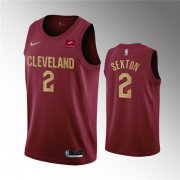 Wholesale Cheap Men's Cleveland Cavaliers #2 Collin Sexton Wine Icon Edition Stitched Basketball Jersey