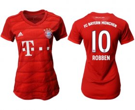 Wholesale Cheap Women\'s Bayern Munchen #10 Robben Home Soccer Club Jersey