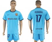Wholesale Cheap Barcelona #17 Elhadda Away Soccer Club Jersey