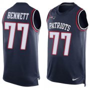 Wholesale Cheap Nike Patriots #77 Michael Bennett Navy Blue Team Color Men's Stitched NFL Limited Tank Top Jersey
