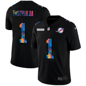 Cheap Miami Dolphins #1 Tua Tagovailoa Men\'s Nike Multi-Color Black 2020 NFL Crucial Catch Vapor Untouchable Limited Jersey