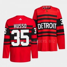 Men\'s Detroit Red Wings 2022 Reverse Retro 2.0 #35 Ville Husso Red Authentic Pro Jersey