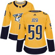 Wholesale Cheap Adidas Predators #59 Roman Josi Yellow Home Authentic Women's Stitched NHL Jersey