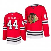 Wholesale Cheap Chicago Blackhawks #44 Calvin De Haan 2019-20 Adidas Authentic Home Red Stitched NHL Jersey