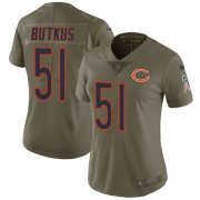 Wholesale Cheap Nike Bears #51 Dick Butkus Olive Women's Stitched NFL Limited 2017 Salute to Service Jersey