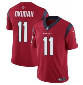 Cheap Men\'s Houston Texans #11 Jeff Okudah Red Vapor Untouchable Football Stitched Jersey