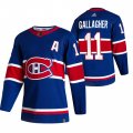Wholesale Cheap Montreal Canadiens #11 Brendan Gallagher Blue Men's Adidas 2020-21 Reverse Retro Alternate NHL Jersey