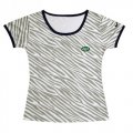 Wholesale Cheap Women's Nike New York Jets Chest Embroidered Logo Zebra Stripes T-Shirt