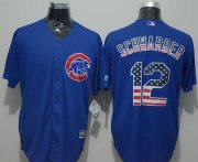 Wholesale Cheap Cubs #12 Kyle Schwarber Blue USA Flag Fashion Stitched MLB Jersey