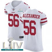 Wholesale Cheap Nike 49ers #56 Kwon Alexander White Super Bowl LIV 2020 Men's Stitched NFL Vapor Untouchable Elite Jersey