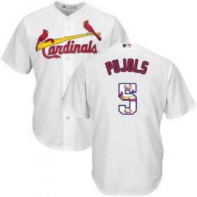 Wholesale Cheap Cardinals #5 Albert Pujols White Team Logo Fashion Stitched MLB Jersey