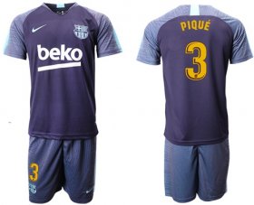 Wholesale Cheap Barcelona #3 Pique Blue Soccer Club Jersey