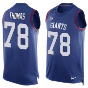 Wholesale Cheap Nike Giants #78 Andrew Thomas Royal Blue Team Color Men's Stitched NFL Limited Tank Top Jersey