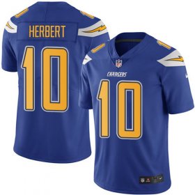 Wholesale Cheap Nike Chargers #10 Justin Herbert Electric Blue Men\'s Stitched NFL Limited Rush Jersey