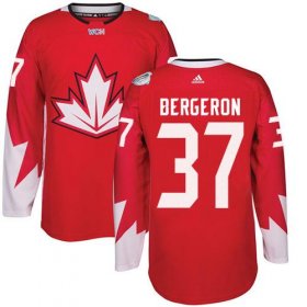 Wholesale Cheap Team Canada #37 Patrice Bergeron Red 2016 World Cup Stitched Youth NHL Jersey