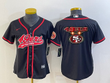 Wholesale Cheap Women's San Francisco 49ers Black Team Big Logo With Patch Cool Base Stitched Baseball Jersey