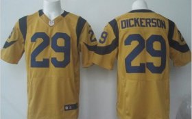 Wholesale Cheap Nike Rams #29 Eric Dickerson Gold Men\'s Stitched NFL Elite Rush Jersey
