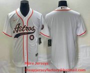 Cheap Men's Houston Astros Blank White Cool Base Stitched Baseball Jersey
