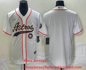 Cheap Men\'s Houston Astros Blank White Cool Base Stitched Baseball Jersey
