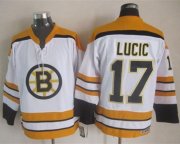 Wholesale Cheap Bruins #17 Milan Lucic White CCM Throwback Stitched NHL Jersey