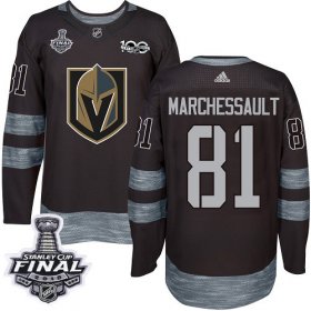 Wholesale Cheap Adidas Golden Knights #81 Jonathan Marchessault Black 1917-2017 100th Anniversary 2018 Stanley Cup Final Stitched NHL Jersey
