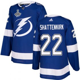 Cheap Adidas Lightning #22 Kevin Shattenkirk Blue Home Authentic 2020 Stanley Cup Champions Stitched NHL Jersey