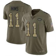 Wholesale Cheap Nike Jets #11 Denzel Mim Olive/Camo Men's Stitched NFL Limited 2017 Salute To Service Jersey