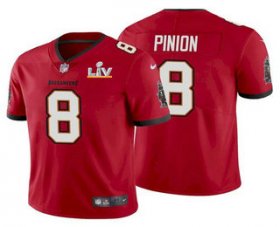 Wholesale Cheap Men\'s Tampa Bay Buccaneers #8 Bradley Pinion Red 2021 Super Bowl LV Limited Stitched NFL Jersey