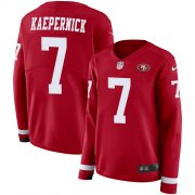 Wholesale Cheap Nike 49ers #7 Colin Kaepernick Red Team Color Women's Stitched NFL Limited Therma Long Sleeve Jersey