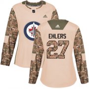 Wholesale Cheap Adidas Jets #27 Nikolaj Ehlers Camo Authentic 2017 Veterans Day Women's Stitched NHL Jersey