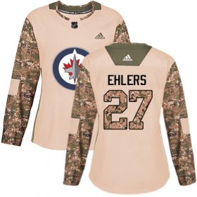 Wholesale Cheap Adidas Jets #27 Nikolaj Ehlers Camo Authentic 2017 Veterans Day Women\'s Stitched NHL Jersey