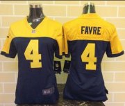 Wholesale Cheap Nike Packers #4 Brett Favre Navy Blue Alternate Women's Stitched NFL New Elite Jersey