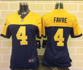 Wholesale Cheap Nike Packers #4 Brett Favre Navy Blue Alternate Women\'s Stitched NFL New Elite Jersey