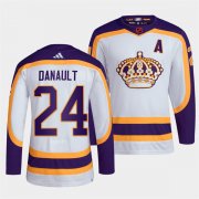 Wholesale Cheap Men's Los Angeles Kings #24 Phillip Danault White 2022 Reverse Retro Stitched Jersey