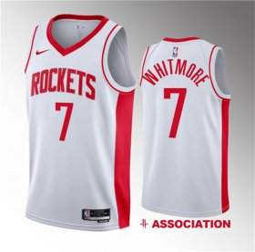 Wholesale Cheap Men\'s Houston Rockets #7 Cam Whitmore White 2023 Draft Association Edition Stitched Basketball Jersey