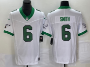 Cheap Men's Philadelphia Eagles #6 DeVonta Smith White 2023 F.U.S.E. Vapor Untouchable Stitched Football Jersey