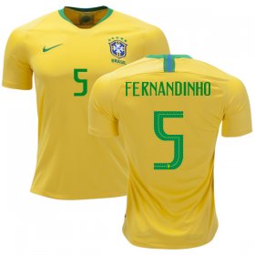 Wholesale Cheap Brazil #5 Fernandinho Home Soccer Country Jersey