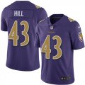 Wholesale Cheap Nike Ravens #43 Justice Hill Purple Men's Stitched NFL Limited Rush Jersey