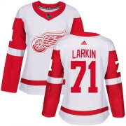 Wholesale Cheap Adidas Red Wings #71 Dylan Larkin White Road Authentic Women's Stitched NHL Jersey