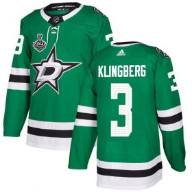 Cheap Adidas Stars #3 John Klingberg Green Home Authentic Youth 2020 Stanley Cup Final Stitched NHL Jersey