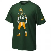 Wholesale Cheap Green Bay Packers Aaron Rodgers Nike Silhouette T-Shirt Green