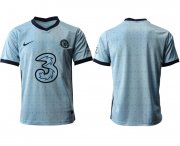 Wholesale Cheap Men 2020-2021 club Chelsea away aaa version blank Light blue Soccer Jerseys
