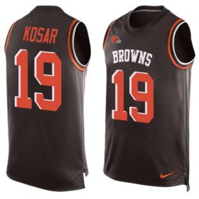 Wholesale Cheap Nike Browns #19 Bernie Kosar Brown Team Color Men\'s Stitched NFL Limited Tank Top Jersey