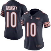 Wholesale Cheap Nike Bears #10 Mitchell Trubisky Navy Blue Team Color Women's Stitched NFL 100th Season Vapor Limited Jersey